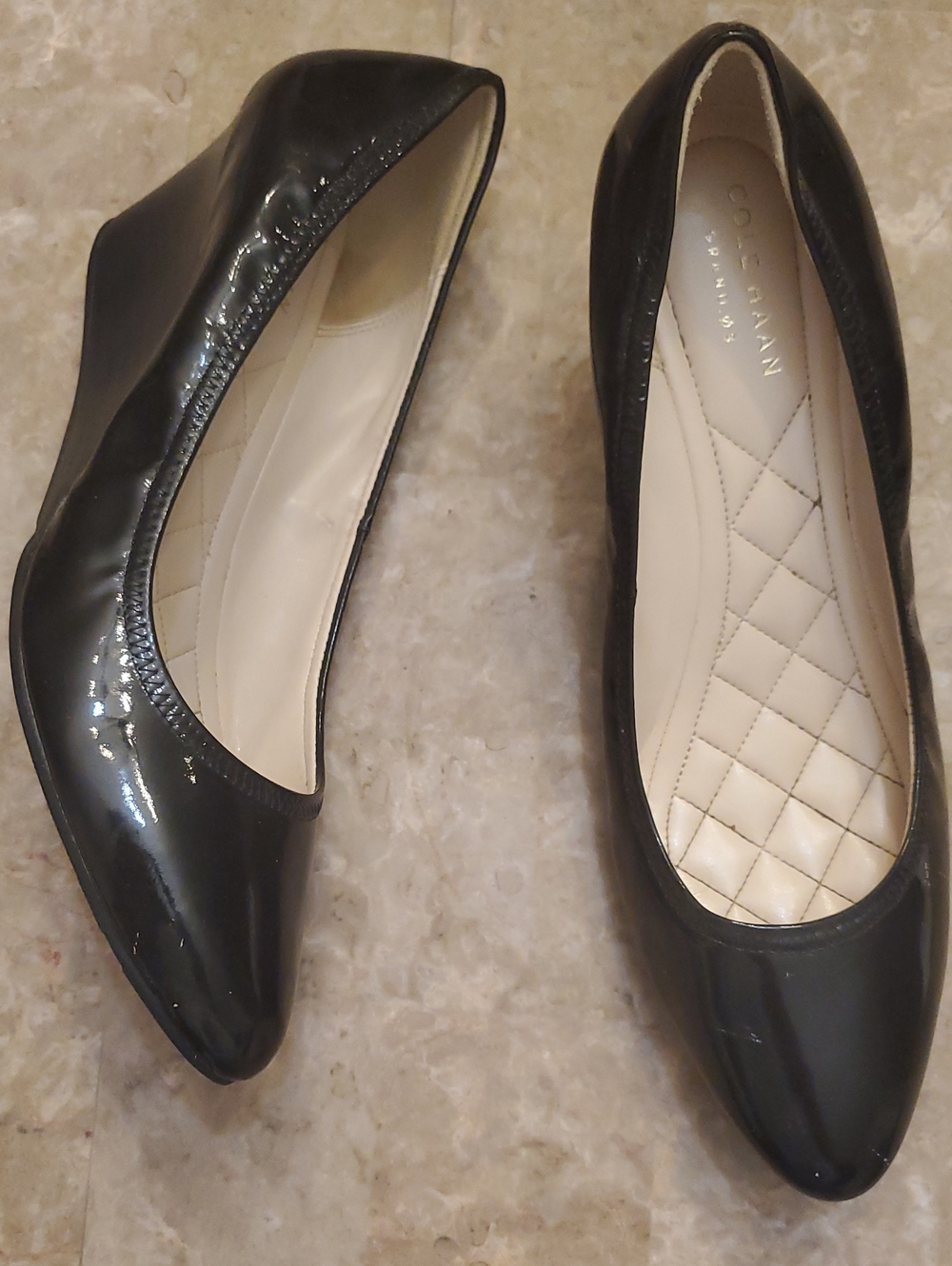 Cole Haan Black Patent Wedge Heels 8.5